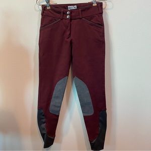 Dover Saddlery burgundy Equestrian riding pants, size 24